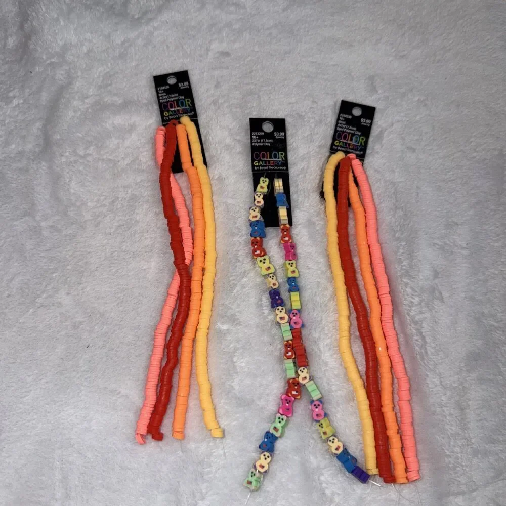 Vinyl Disc Beads 10 full strands of 200+ beads per strand New By Color Gallery